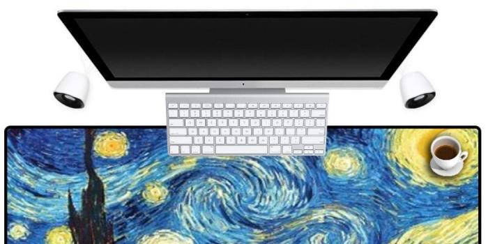 1050x1050 KULIAI Art Wallpaper Famous Painting Mousepad Office Desk Desktop Laptop  Mouse Pad Large Size Game Can Wash Fast Rubber Mousemat