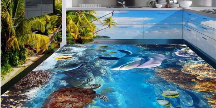 1000x800 US $31.0 |beibehang Cute Dolphin Fashion Advanced Aesthetic Waterproof  papel de parede Wallpaper 3D Underwater World 3d flooring wallpaper-in