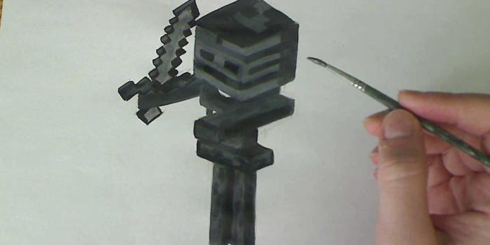 1280x720 How to Draw/Paint Wither Skeleton - Minecraft