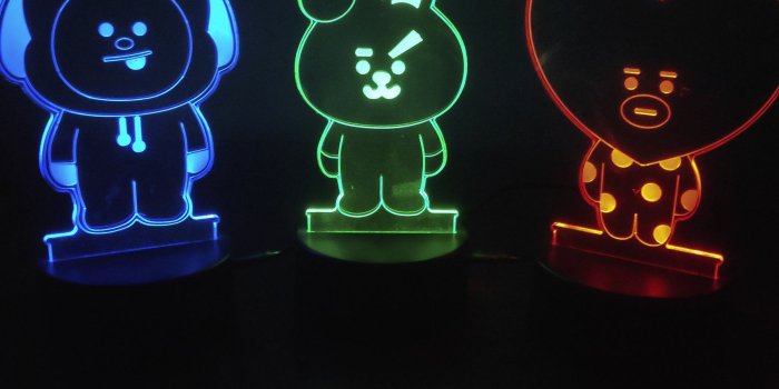 1800x1800 Color Changing 3D Effect BTS Night Light - BT21 Chimmy Design – The