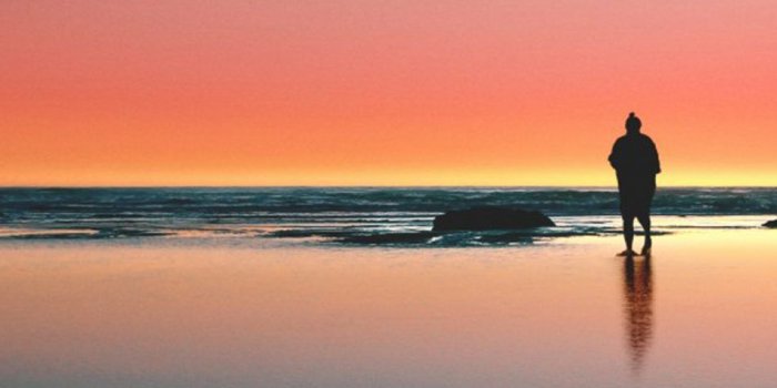 950x1689 Loneliness Sea Beach Sunset Hd Mobile Wallpaper - Sunset (#256738