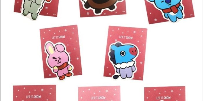 900x900 New Kpop BTS BT21 Cute Message Card Chimmy RJ Christmas Greeting Card  Bangtan Boys Tata Mang New Year Army Gift