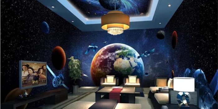 1000x800 US $16.8 40% OFF|beibehang HD Silky Personality Wall paper Universe Galaxy  Beautiful Earth 3D Theme Space Full House Background 3d wallpaper-in