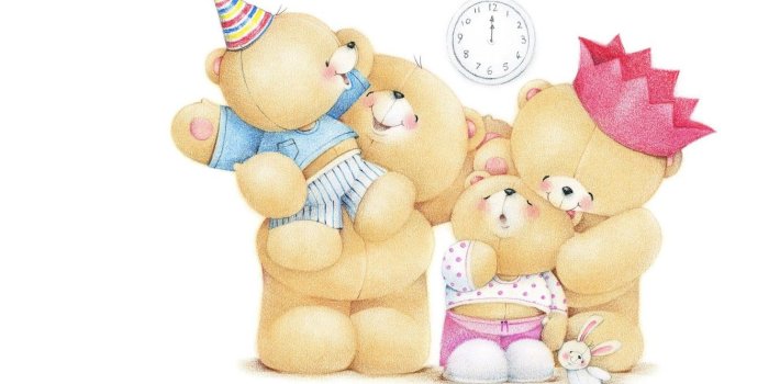 1332x850 Wallpaper children, mood, holiday, family, art, mom, bears, dad