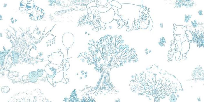 1000x1000 Walt Disney Kids II Pooh and Friends Toile Wallpaper