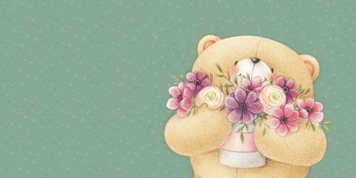 1920x1080 wallpaper forever friends deckchair bear, teddy bear, flowers HD