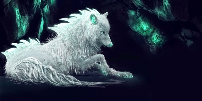 1280x720 Wallpaper White wolf, Arctic wolf, Fantasy, Digital art, 4K