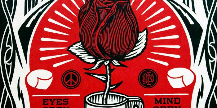 1440x960 Shepard Fairey (Obey) paints a Mural and hits Berlins Streetart