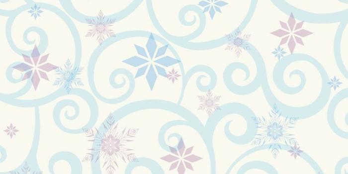1024x1024 Disney Kids Frozen Snowflake Scroll Wallpaper - Violet, Blue