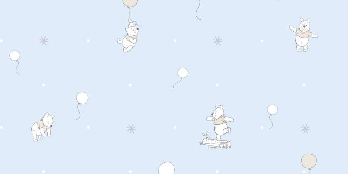 1600x1599 Kids Wallpaper Disney Winnie the Pooh blue P3021-1