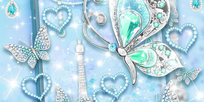 1024x1820 Turquoise Diamond Butterfly Live Wallpaper for Android - APK Download