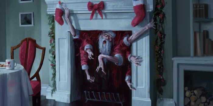 1332x850 Wallpaper Christmas, Hands, Fantasy, Holiday, Santa Claus, Fear