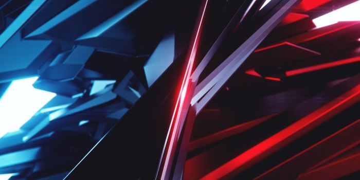 2560x1440 Download wallpaper: Abstract 3D: Blue vs Red 2560x1440