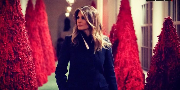 1600x900 Melania's red Christmas trees: Creepy or cool?