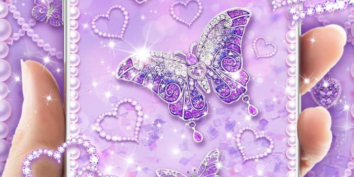 1024x1820 Purple Diamond Butterfly Live Wallpaper for Android - APK Download