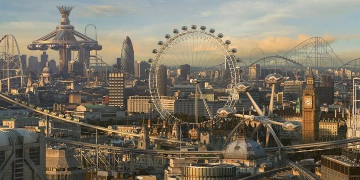 1920x1080 Futuristic Theme Park City - HD Wallpapers