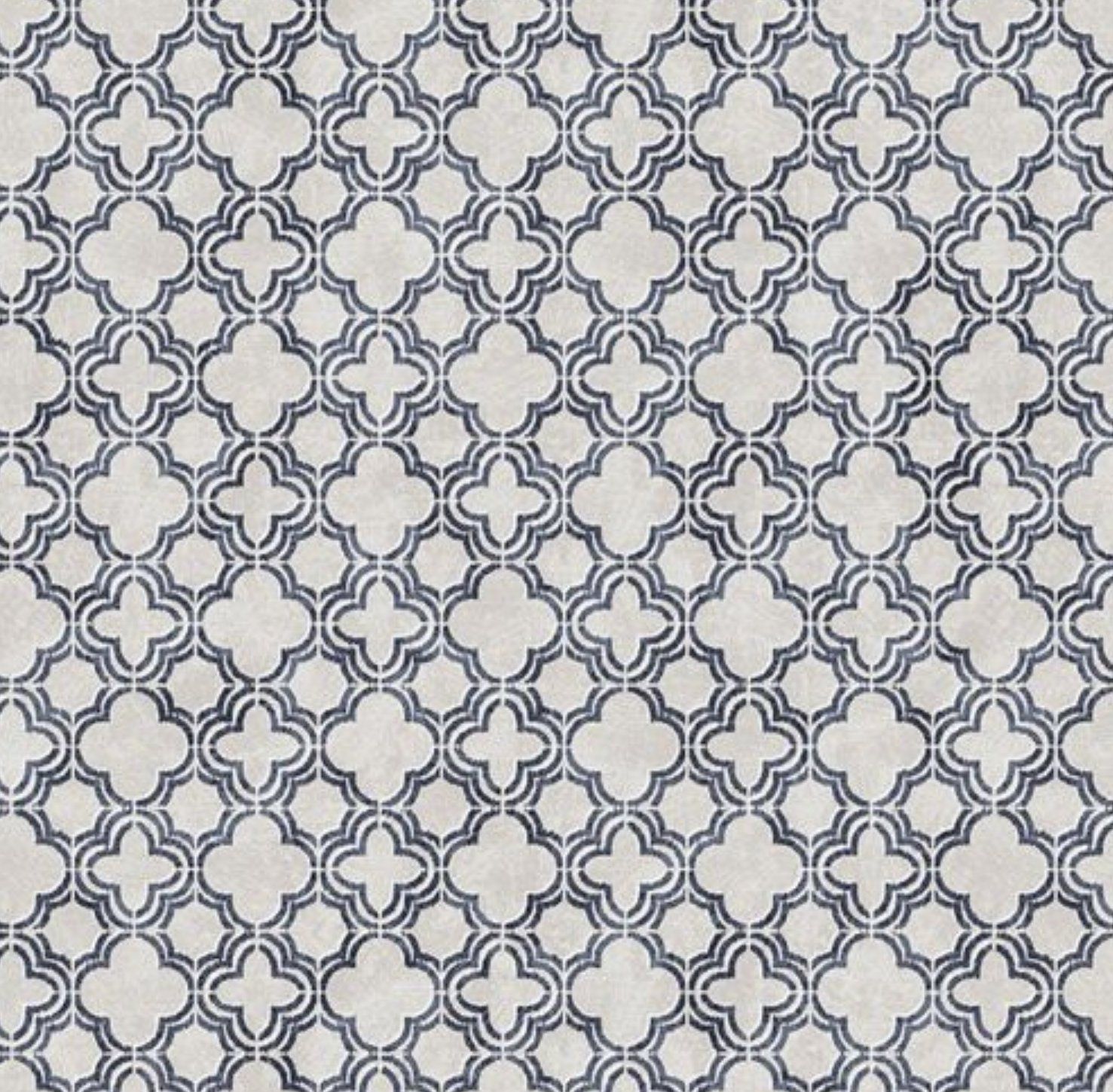 1477x1449 Modern Geometric Wallpaper – Blue Quatrefoil on Gray with Silver Accents,  Minimal Scandi Bathroom Tile Wall Décor - 5
