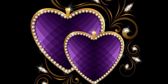 1600x1200 Purple Hearts by Manka
