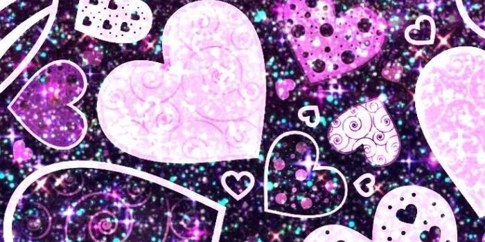 736x1309 Glittery Purple Hearts,made by me #hearts #love #sparkles #glitter
