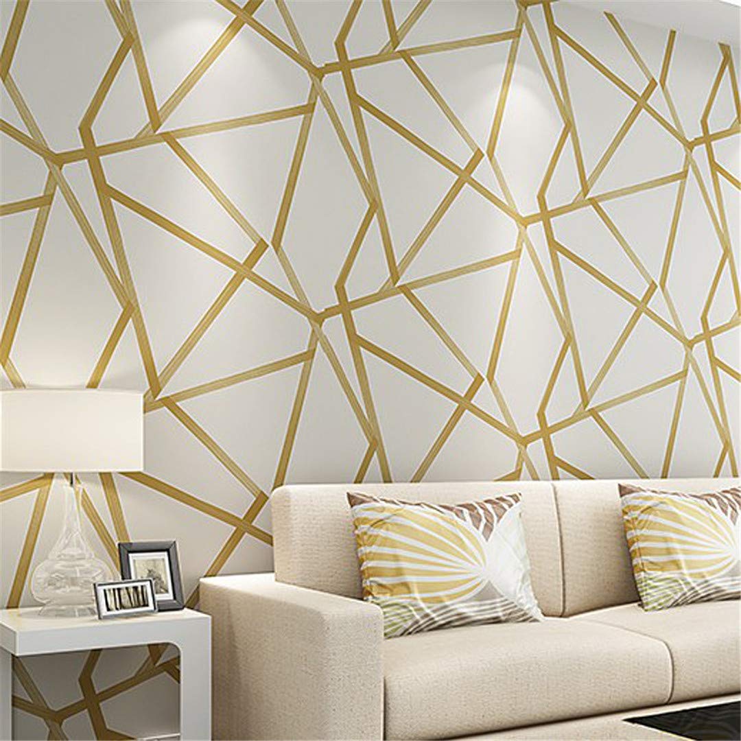 1080x1080 Amazon.com: Metallic Geometric Wallpaper for Walls Roll Modern
