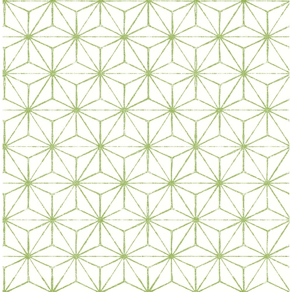 1000x1000 8 in. x 10 in. Orion Green Geometric Wallpaper Sample