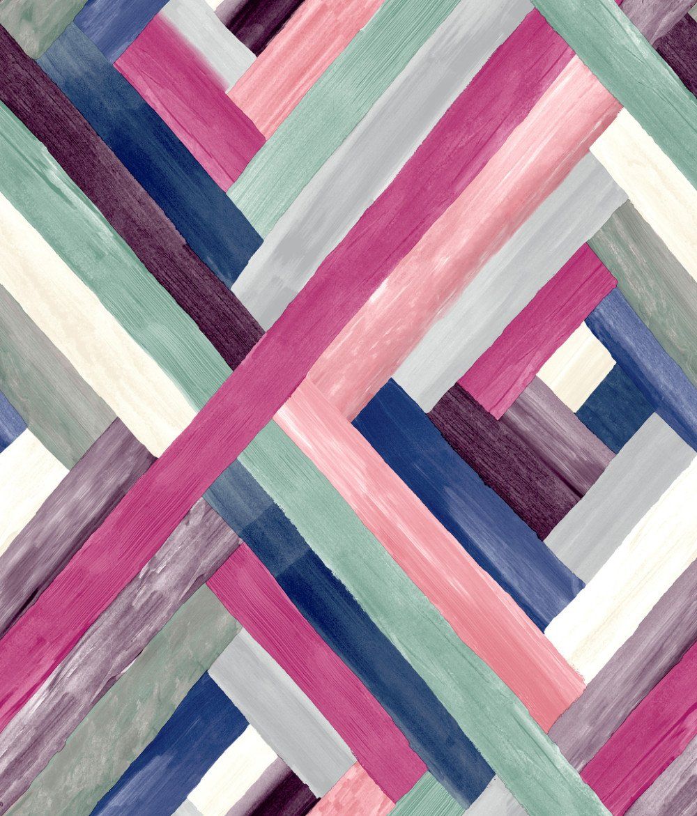 1000x1171 Wynwood Geometric Wallpaper in Pink from the Modern Art Collection