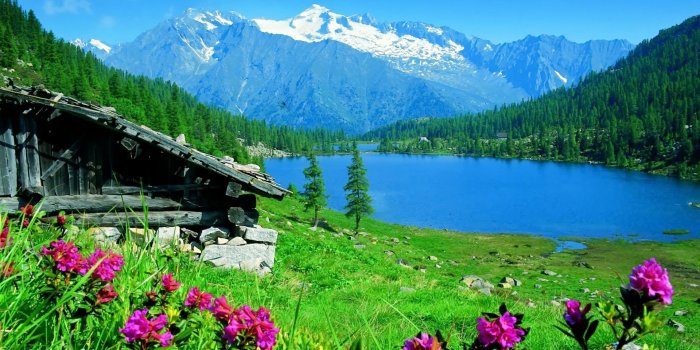 1920x1080 lakes beautiful grass hills blue summer flowers wallpaper desktop
