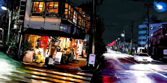 1238x790 Tokyo Road Light At Night Wallpaper | Soft Wallpapers