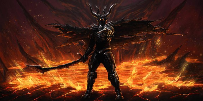 1920x1080 wallpaper Dark, scary demon in fire HD : Widescreen : High