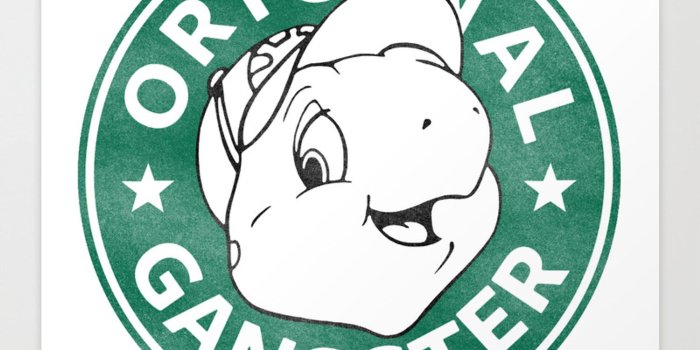 1500x1500 Franklin The Turtle - Starbucks Design Art Print