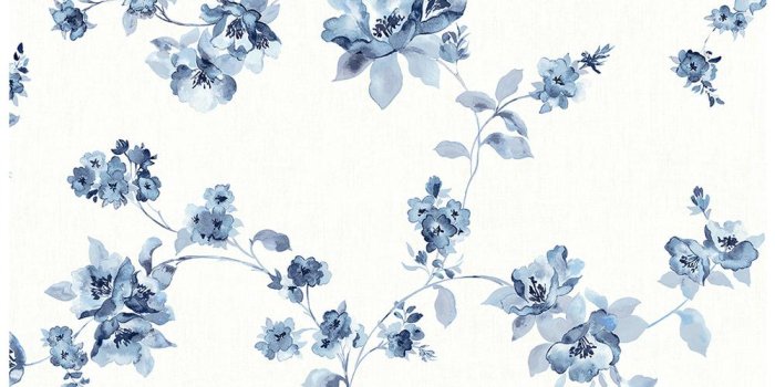 1000x1000 8 in. x 10 in. Cyrus Blue Floral Wallpaper Sample