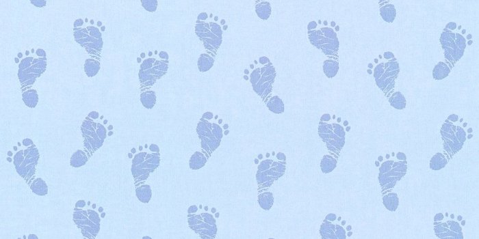1000x900 Wallpaper Kids baby footprint light blue metallic 35863-2