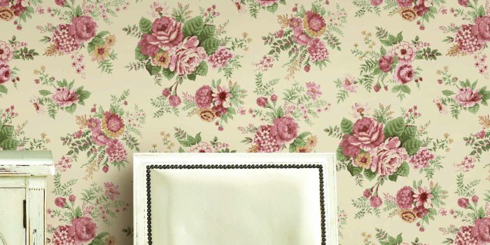 1600x1600 Vintage Romantic Victorian Rose Flower Floral Scroll Wallpaper Wall