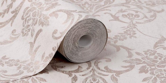 1000x1000 Victorian Damask Wallpaper in Rose Gold from the Empress Collection