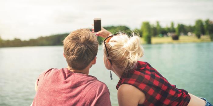 3840x2564 happy couple taking a photo 4k wallpaper and background