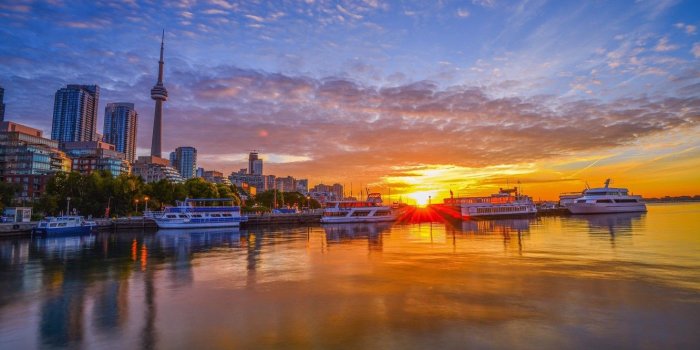 1332x850 Wallpaper sunset, Canada, Toronto images for desktop, section город