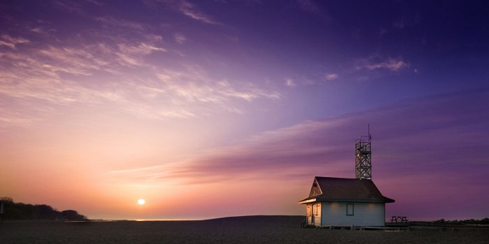 1920x1080 Download Wallpaper beach sunset dawn house toronto, 1920x1080, Leuty