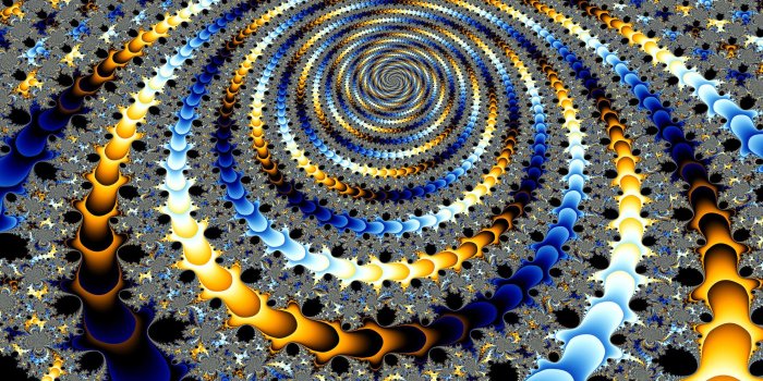 2560x1600 Fractal blue and golden spiral wallpaper - Abstract wallpapers - #50764