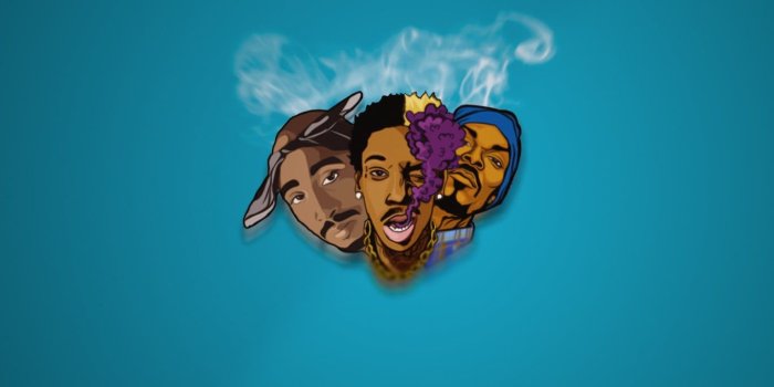 1366x768 Tupac Shakur, Wiz Khalifa, Snoop Dogg illustration HD wallpaper