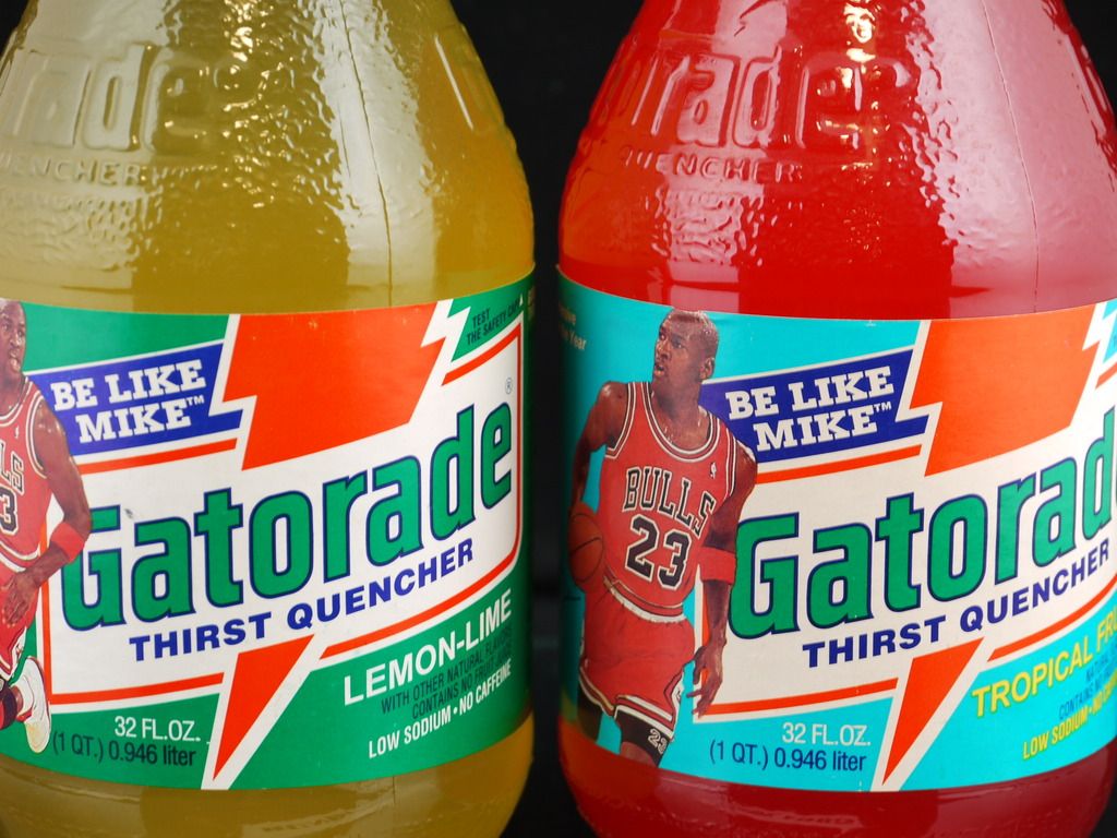 1024x768 Vintage Gear: Unopened Michael Jordan Gatorade Glass Bottles - Air