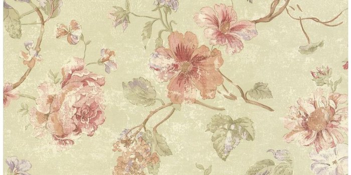 1000x1000 Madison Green Rose Floral Wallpaper Sample