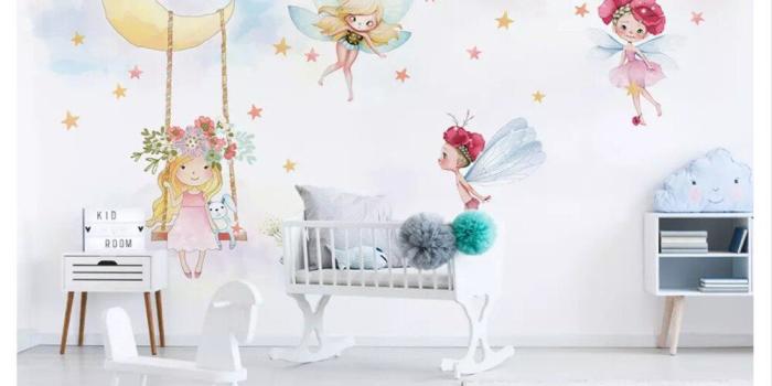 1000x800 US $13.2 40% OFF|beibehang Nordic modern minimalist hand painted cute  fashion 3d wallpaper girl children room background wall papers home  decor-in