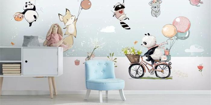 1000x800 US $9.0 40% OFF|beibehang Custom fashion classic papel de parede 3d  wallpaper cute animal hot air balloon children room background wall  painting-in