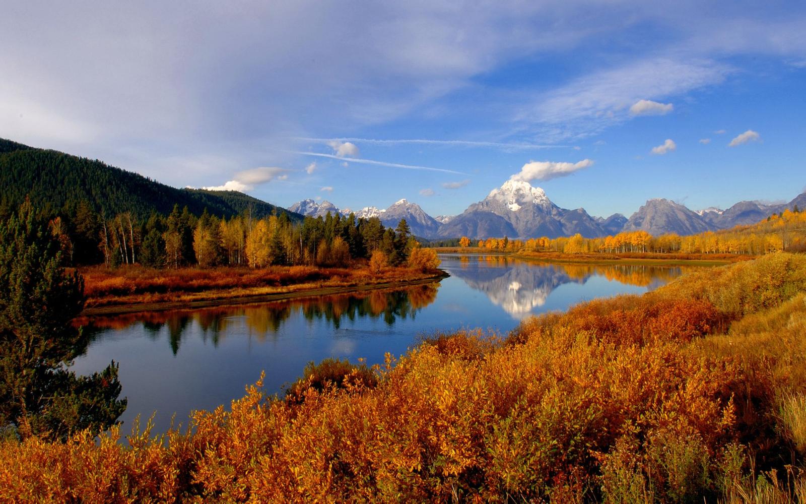 1920x1200 Autumn Mountain and River Landscape Wallpaper | Gallery