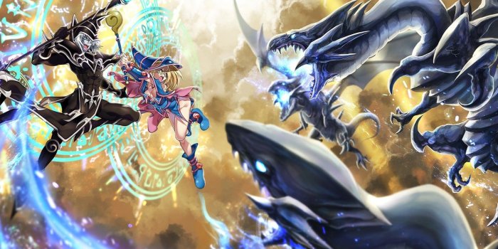 1332x850 Wallpaper dragon, anime, art, girl, the battle, Yu-Gi-Oh images for