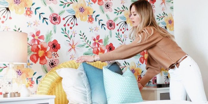 1080x1080 Florist's Dream wallpaper || Magic Garden wall mural || Vibrant floral  removable wallpaper || Self ahdesive renters decor || Flowers #67