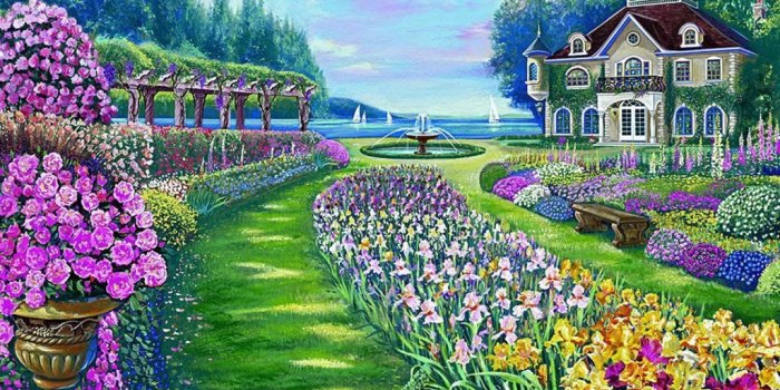 1024x768 Fantasy Gardens Wallpapers