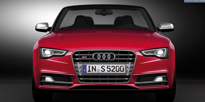 1920x1080 2012 Audi S5 Cabriolet Front View in Red Color Wallpaper