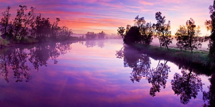 1366x768 Purple River Reflection ❤ 4K HD Desktop Wallpaper for • Wide