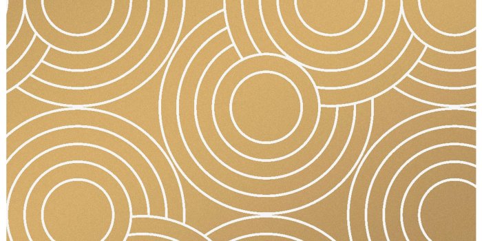 3000x3000 Crop Circles Designer Wallpaper in Color Sphinx 'White on Metallic Gold'